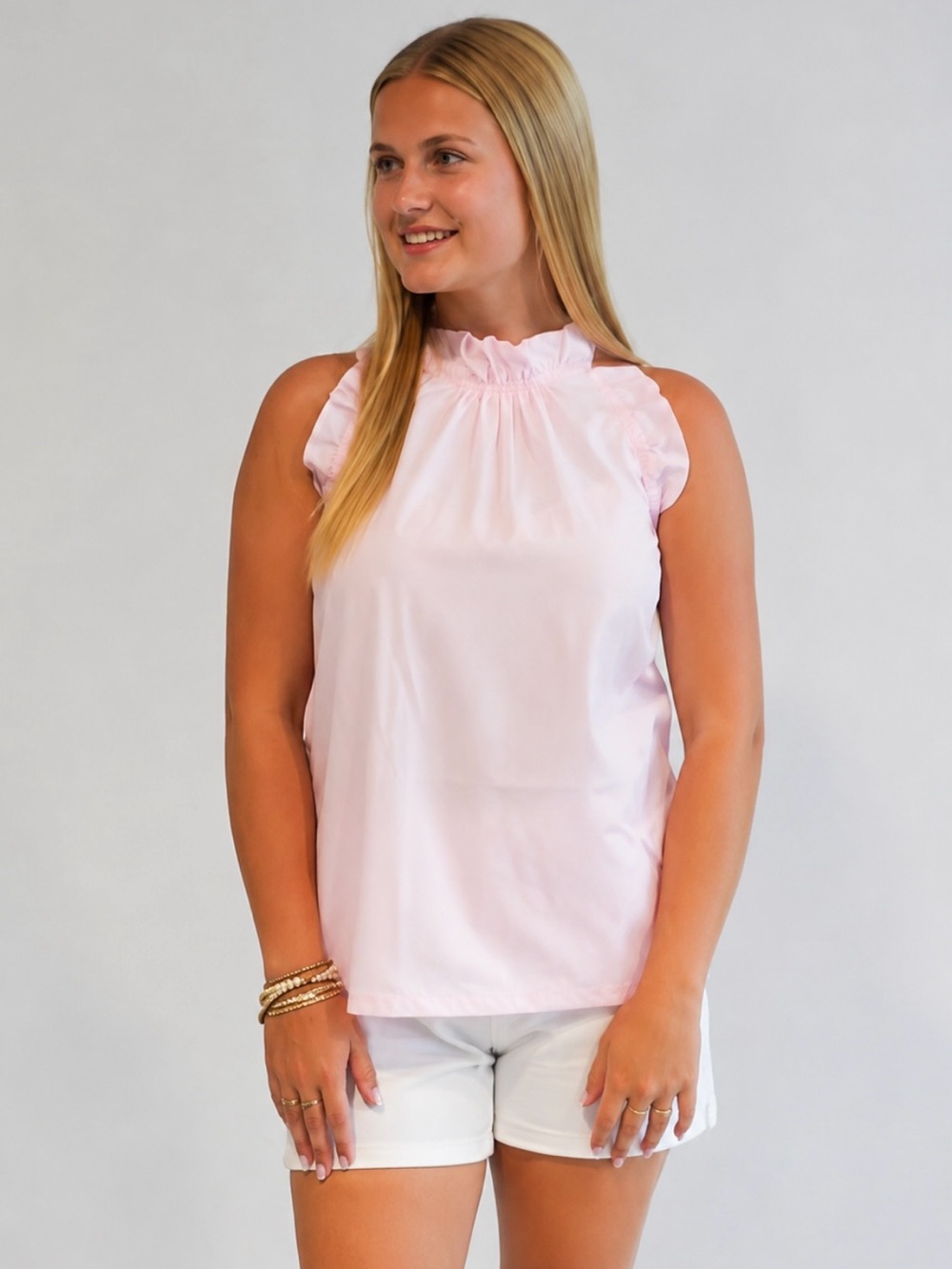 Pink-A-Boo Chaney Sleeveless Ruffle Top - Picture 1 of 12
